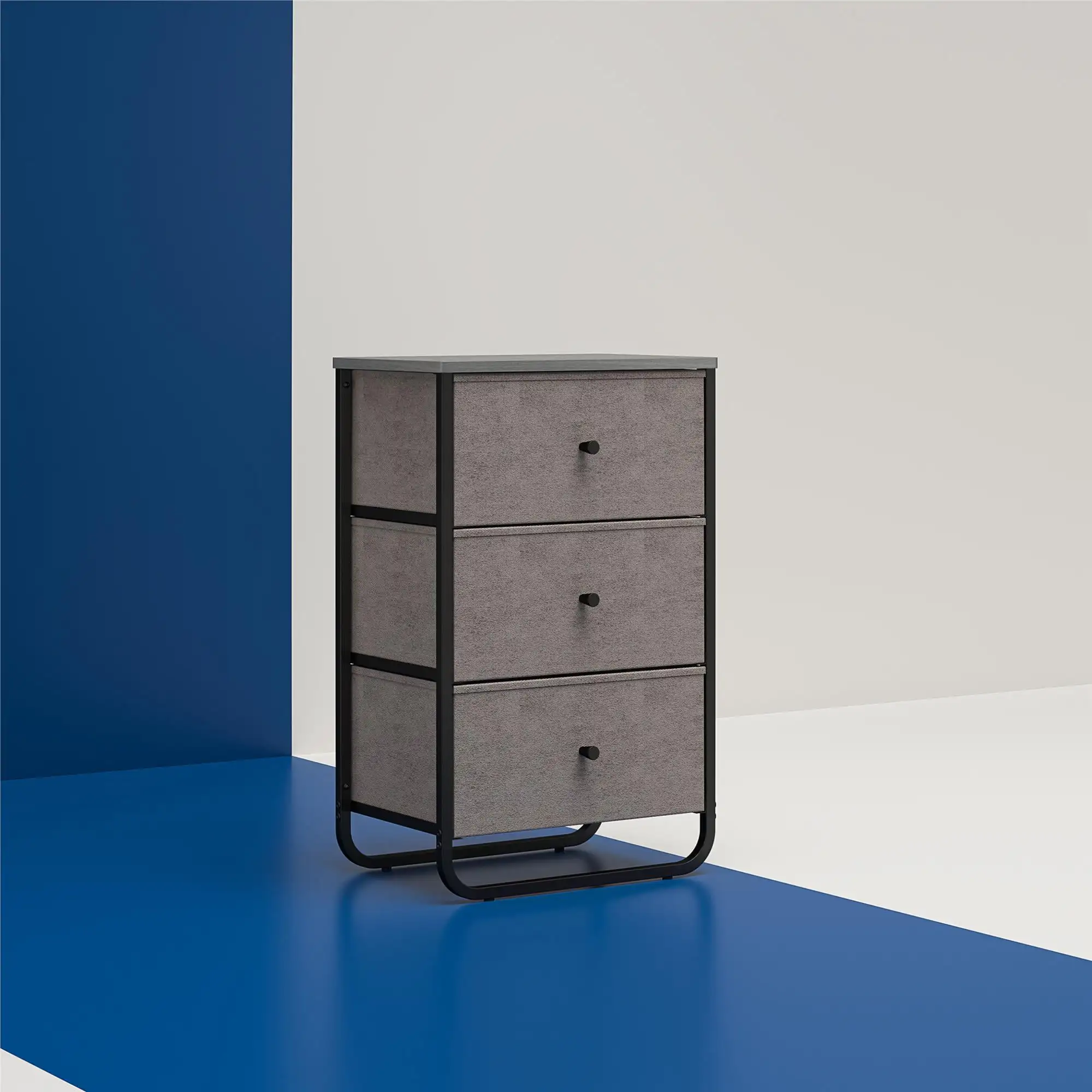 

3 Fabric Bin Storage Organizer, Gray Oak/Black