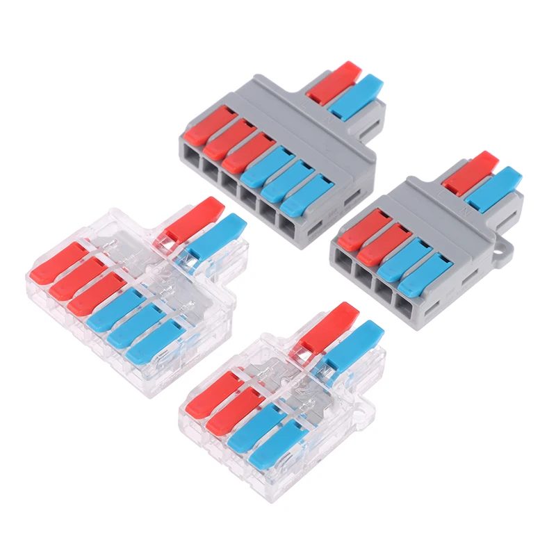 

1pc Quick Splitter 2 In 4/6 Out 3 in 6/9 out Wire Connector Universal Wiring Cable Connector Push-in Conductor Terminal Block