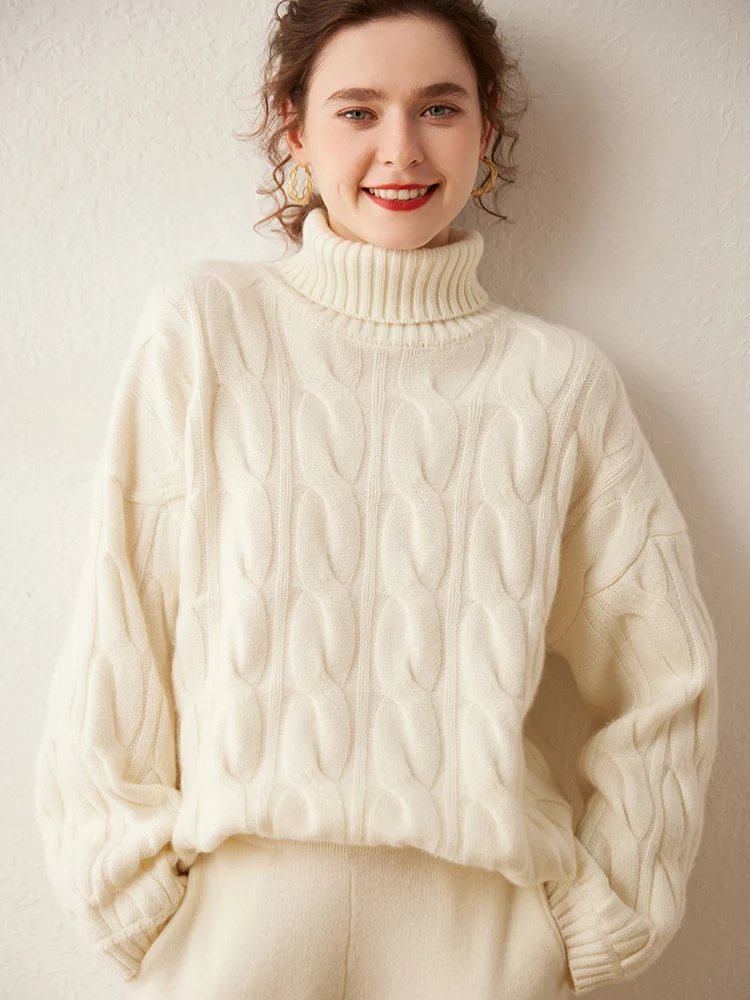 Богатый и независимый! Тяжелая утолщенная водолазка 00 свитер из чистого кашемира