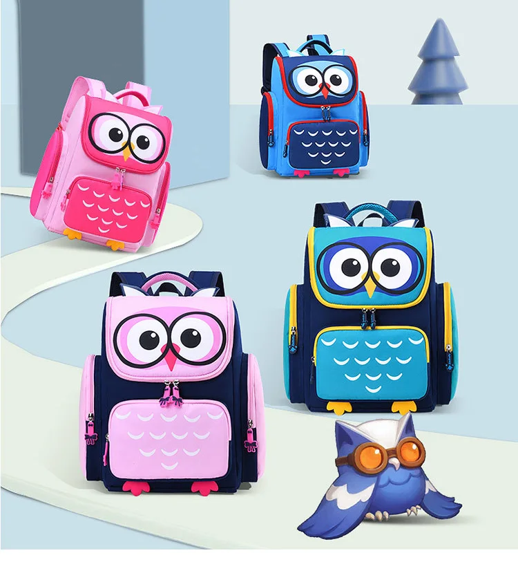 Cute Children Student Owl Large Backpack Teenager Girls Boys School Bags 2022 New Kids Cartoon Animal Book Bag Nylon Mochila Hot