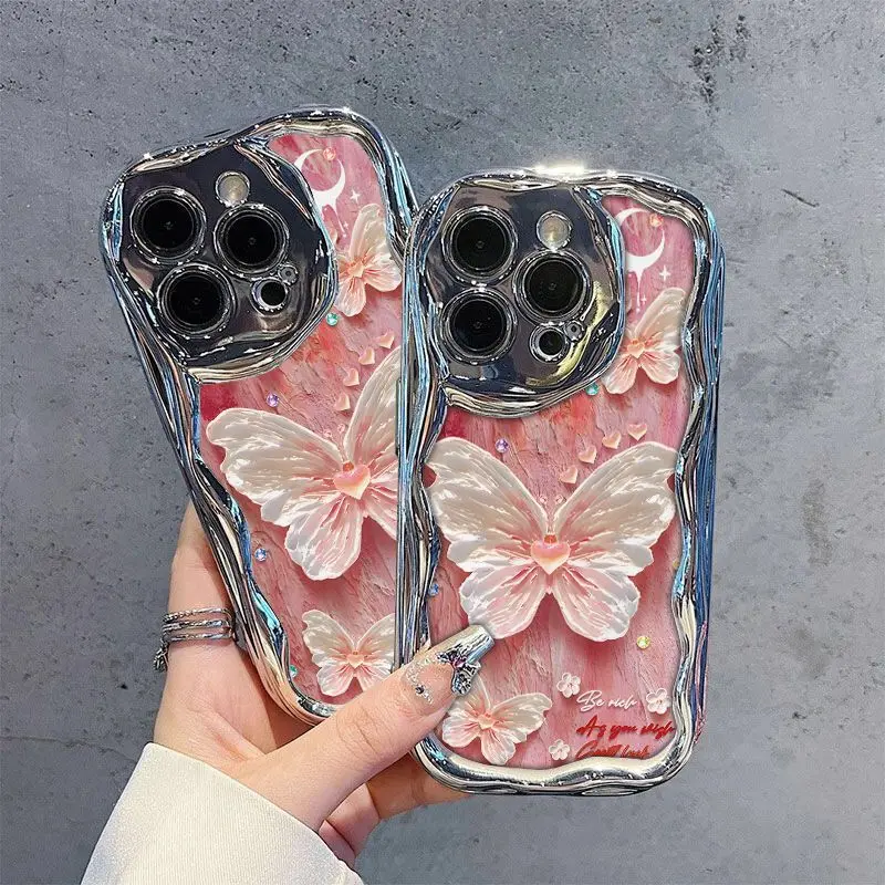 Чехол для телефона с белой бабочкой iPhone 14 Pro Max 15 11 12 13 XR 8 7 Plus X XS SE 2020 2022 мягкий