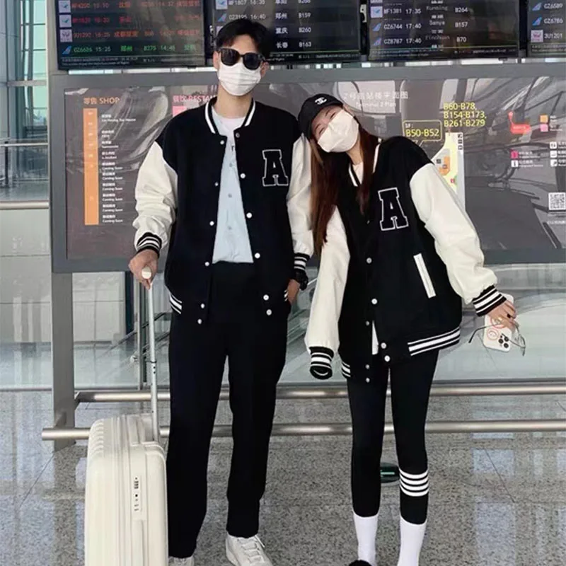 Autumn Winter Fashion Bomber Jackets for Women Streetwear Baseball Uniform Oversized Coat Jackets and Coats Loose student