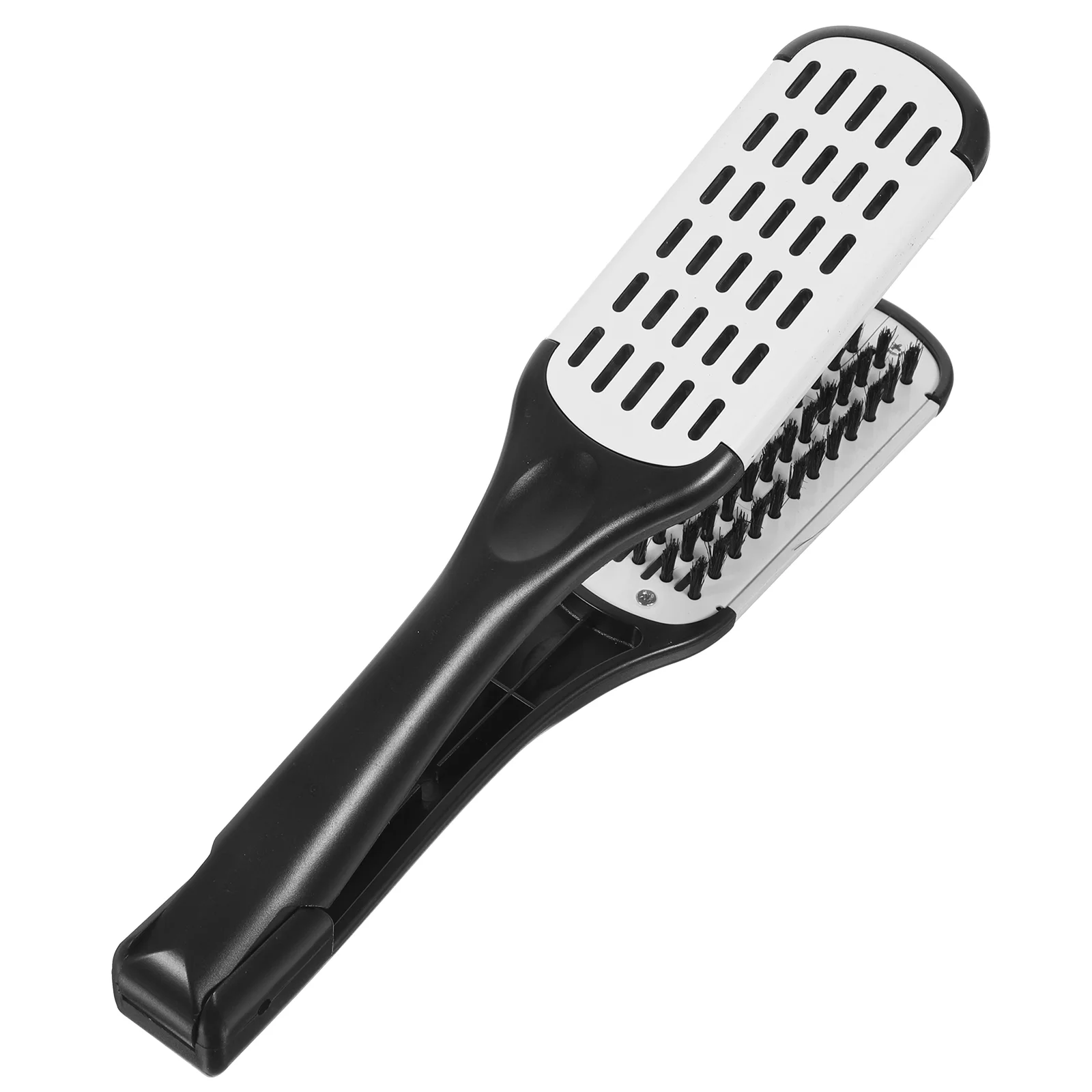 

Double Sided Makeup Brushes Straightening Comb Black Hair Clamp Straightener Tool