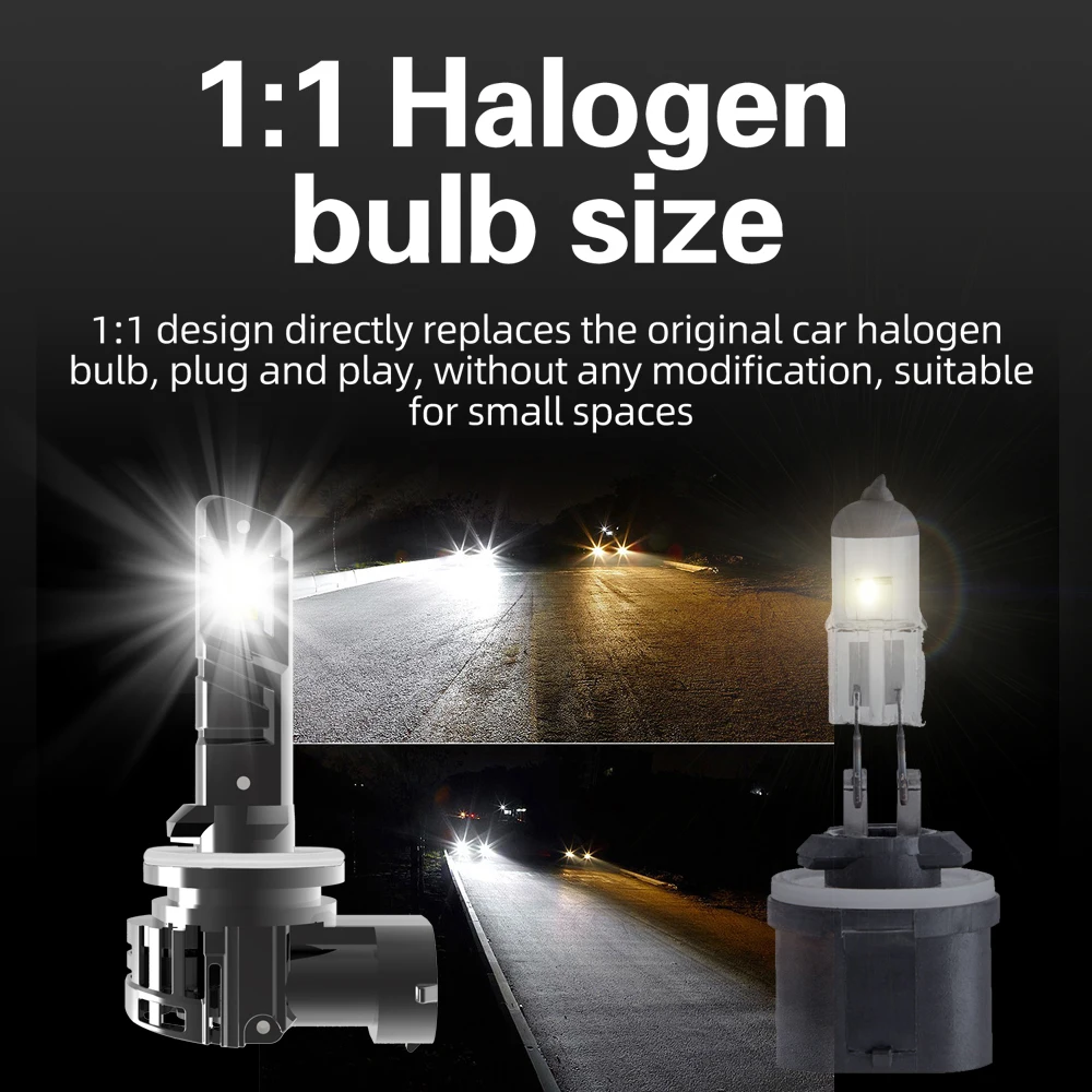 2 шт. Автомобильные светодиодные лампы Canbus 880 H27 12 В 55 Вт