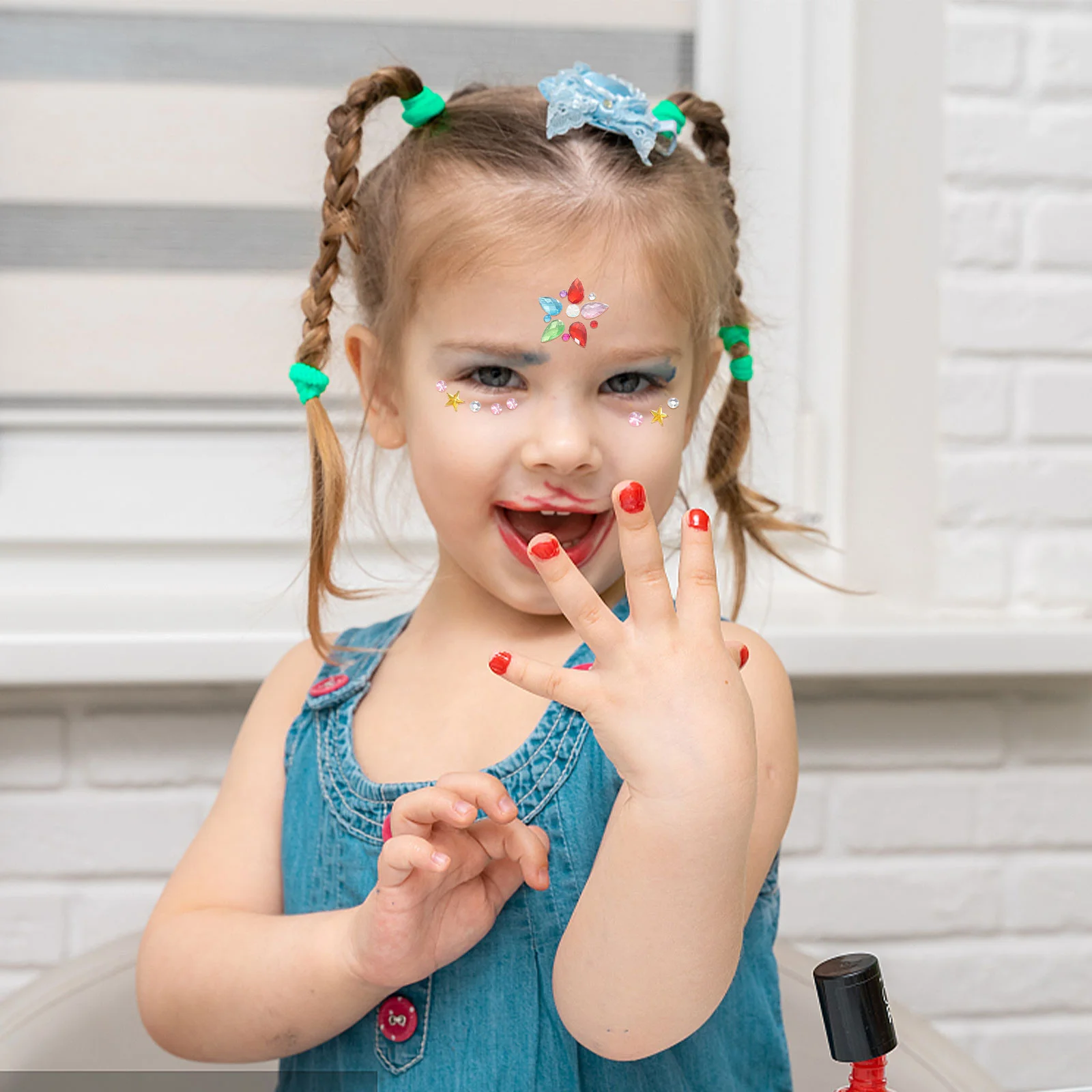 

Acrylic Sticker Festival Accessories Halloween Face Rhinestones Jewels Gems Rave