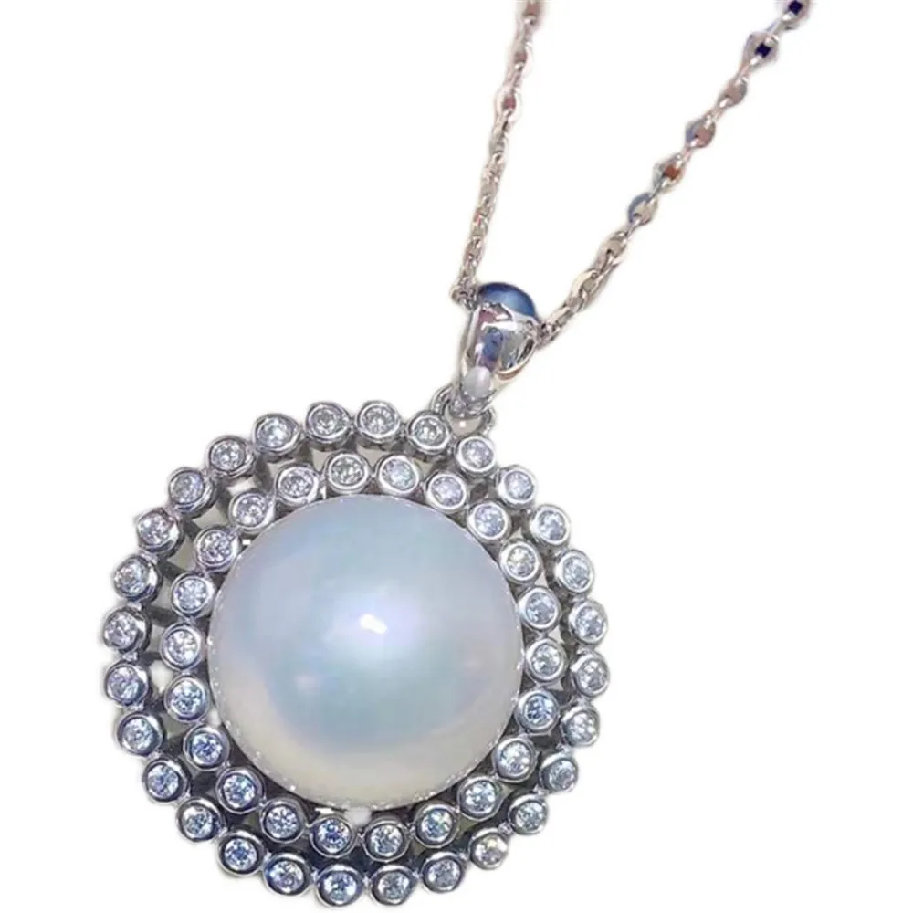 S925 Sterling Silver Pearl Pendant Settings Blank/Base For DIY Pendant Jewelry Making Accessories Suitable for 12-14mm Bead