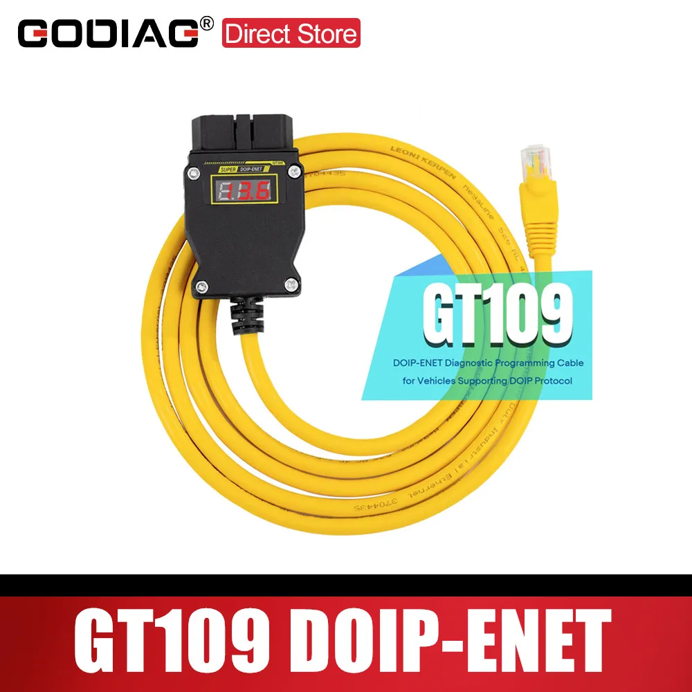 

GODIAG GT109 DOIP-ENET диагностический кабель для программирования для транспортных средств, поддерживающий адаптер для кодирования протокола DOIP