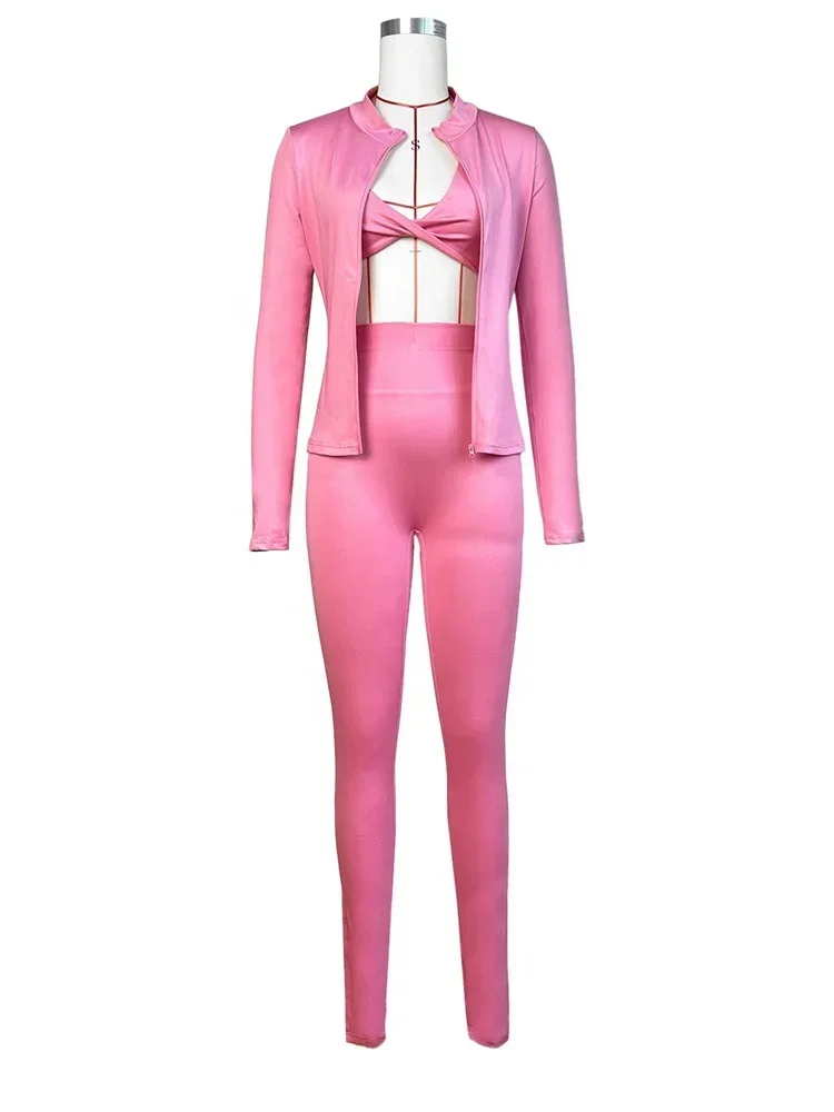 GIOIO комплект из 3 предметов для фитнеса и йоги женский однотонный спортивный