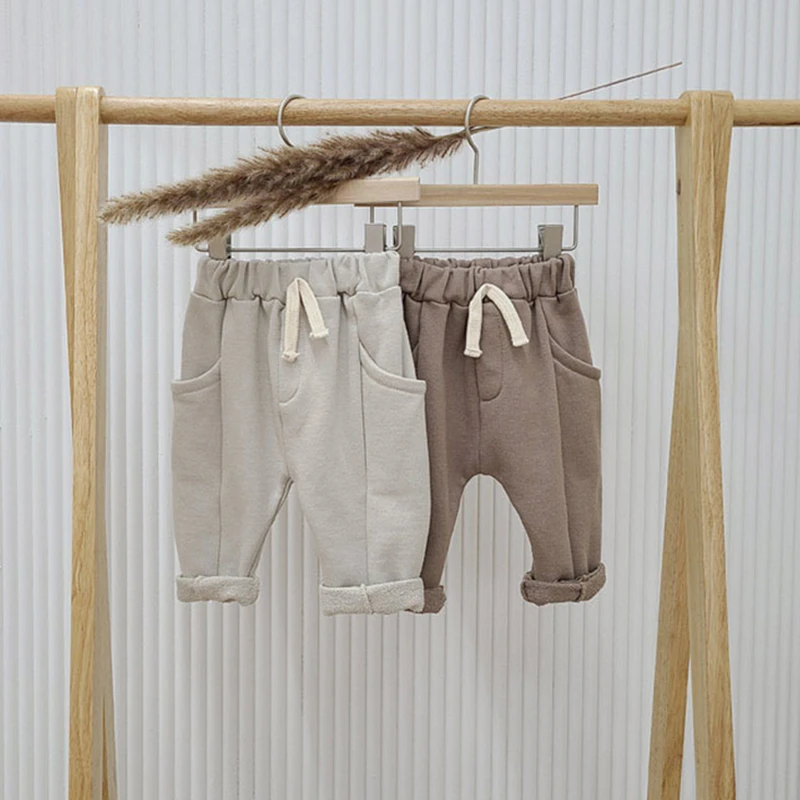 

Baby Girls Solid Leggings 2022 Spring Korean Boys Ribbed PP Pants Little Boy Casual Harems Pants Kids Trousers Bottoming Pant