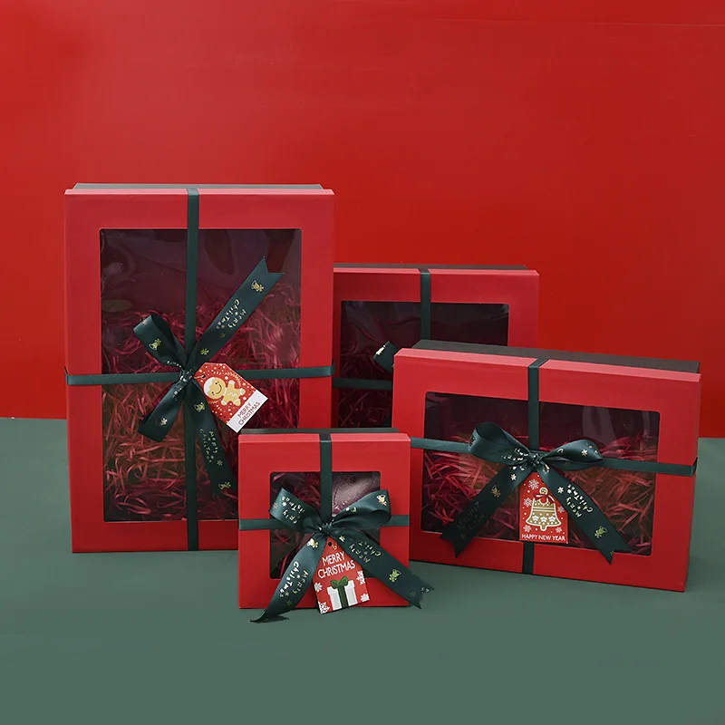 

Creative Bow Gift Box Heaven And Earth Cover Candy Gift Box Christmas Eve Apple Gift Box