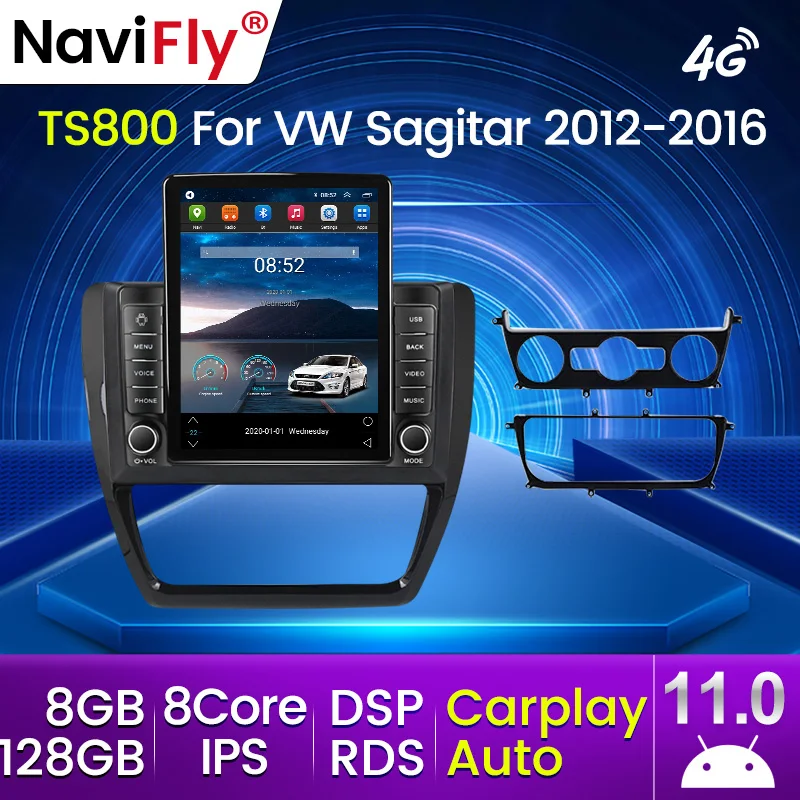 Android 11 Carplay 4G для вертикального автомобильного радиоприемника Tesla Video Volkswagen VW Sagitar
