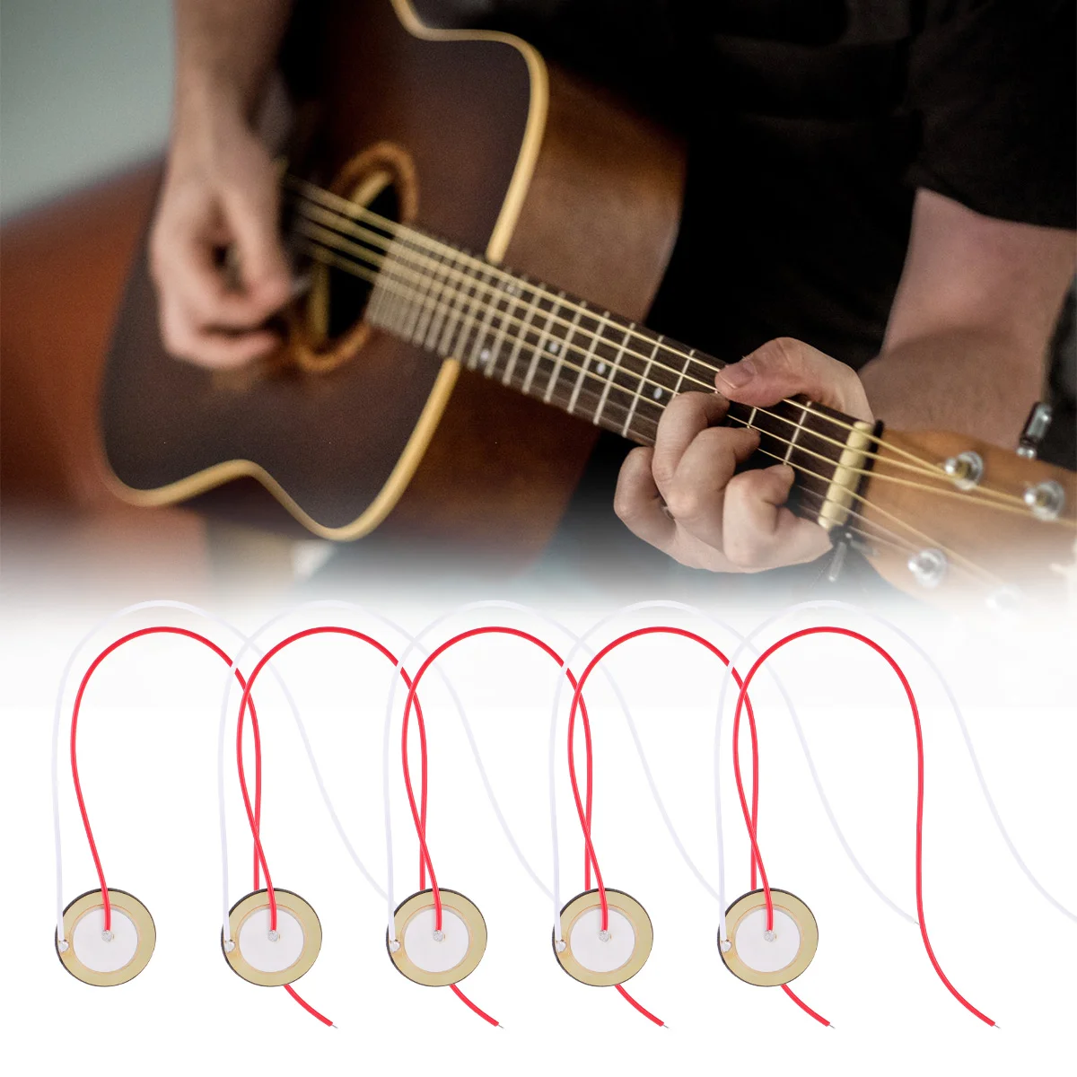 

Piezo Buzzer Guitar Disc Metal Drum Pickup Trigger Transducer Acoustic Piezoelectric Tiny Micro Diaphragm Pickups Accessory