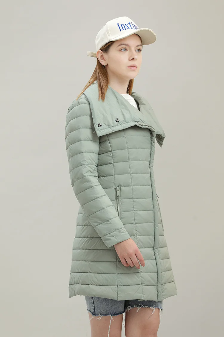 Clothing Winter Women's Outerwear Women's 90 White Duck Down Medium length Down Coat Women