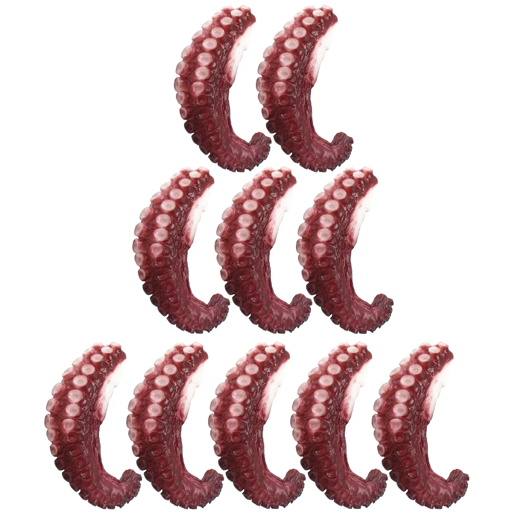 

10 Pcs Tabletop Decor Simulated Octopus Claw Realistic Tentacle Model Animal Lifelike Fake Photography Props Food Child