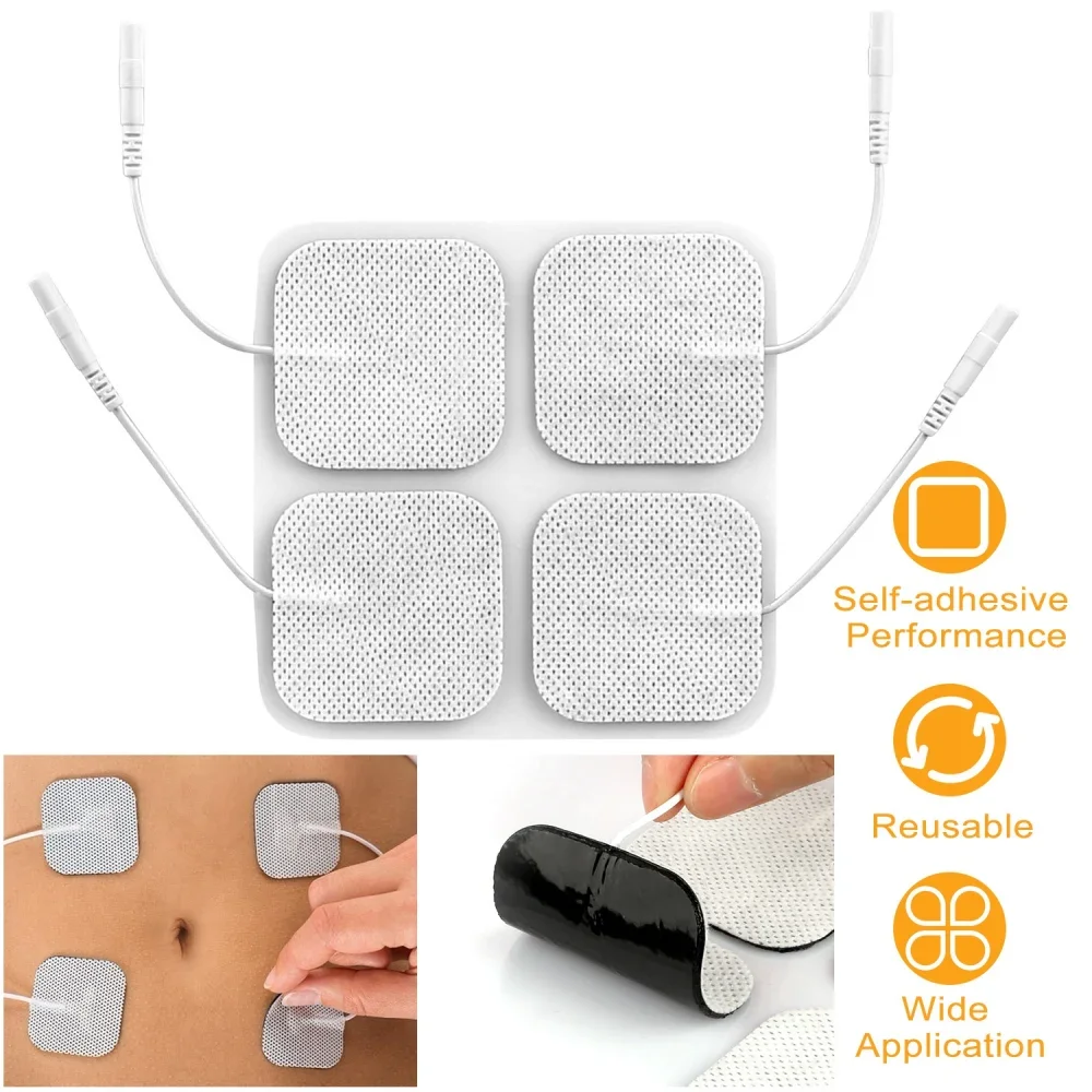 

4Pcs Reusable Self Adhesive Replacement Electrode Pads For TENS/EMS Unit