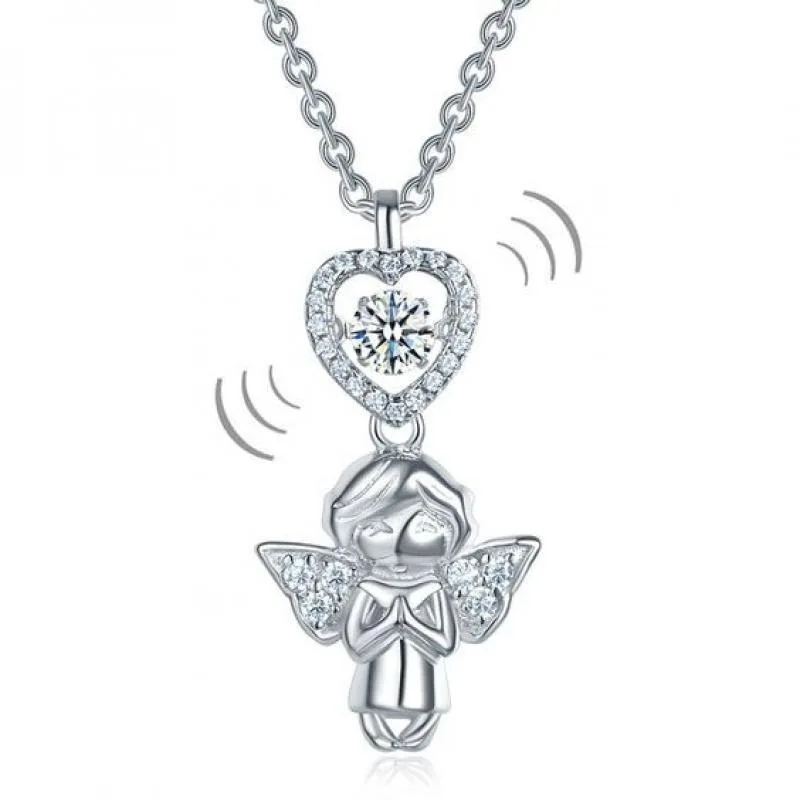 

Hot Sale New Fashion Angel Baby Set Zircon Necklace Pendant for Women Girl Jewelry Gift