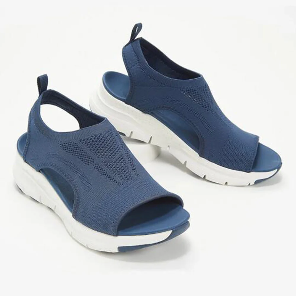 

Летние женские туфли с открытым носком, легкие дышащие сетчатые сандалии на платформе и среднем каблуке, 2022