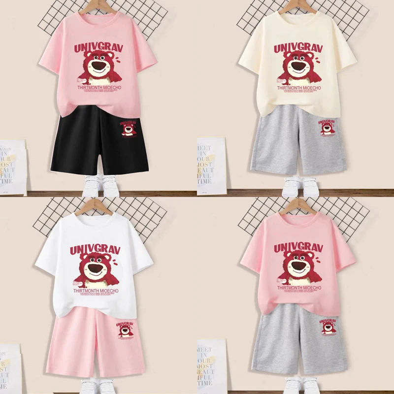 

2 шт., Детский комплект из футболки и шортов, с коротким рукавом