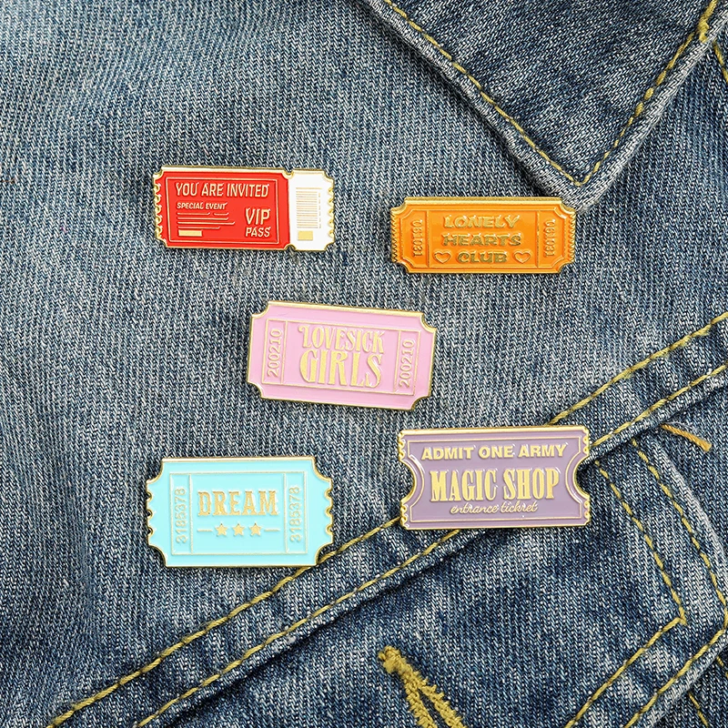 

Personality Card Dream Enamel Pin Text Pass Brooch Badge Denim Bag Lapel Badge Accessorie Cartoon Jewelry Gifts for Kids Friends