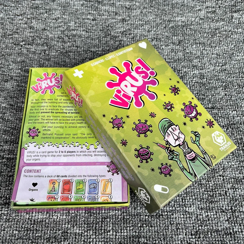 На английской версии Карточная игра Вирус Картковая Осторожно вирус Стратегия