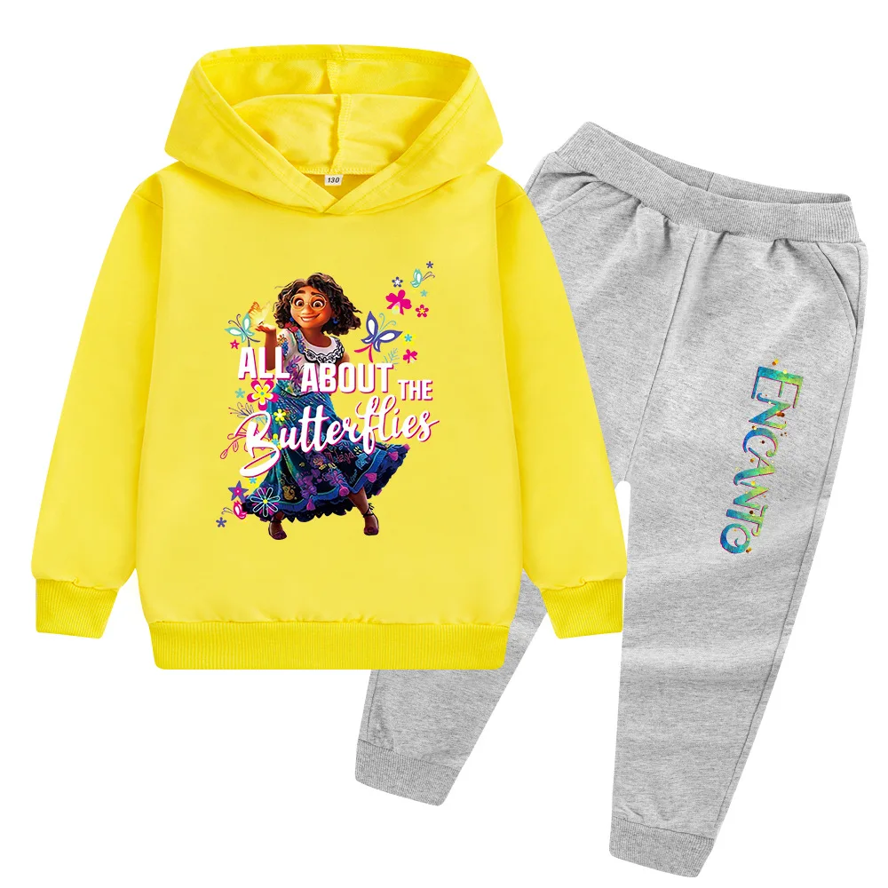 

2022 Disney New Kids Outfit Boys Encanto Spring Fall Long Sleeve Hoodie and Pants 2 Piece Birthday Party Cosplay Costume 3-14Y