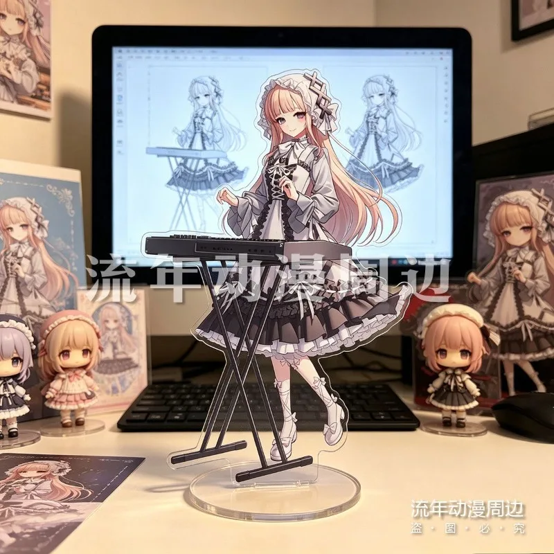 Фото Акриловая подставка с персонажами аниме: Mahou Shoujo, Magical Girl, Witch Trial Collaboration, Meruru Shibaya, Lisa, Emma. Декор для стола в готическом стиле. №4