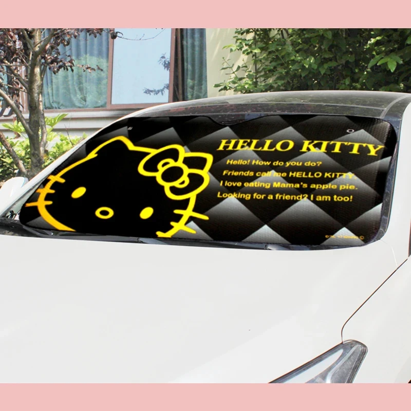 

Солнцезащитный козырек для лобового стекла автомобиля Sanrio Hello Kittys, милый мультяшный стиль, солнцезащитный козырек для автомобиля, летняя крутая теплоизоляция и Солнцезащитная ткань