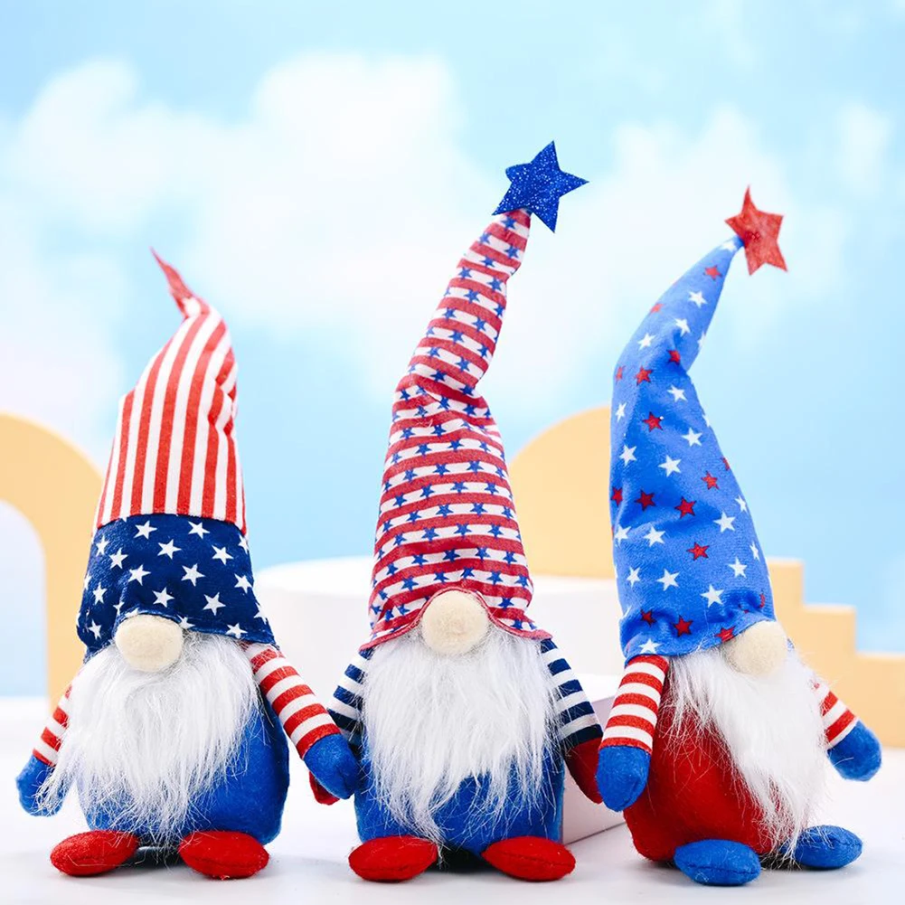 

Gnome Faceless Doll American Independence Day Decoration For Home Table Ornament Gifts Stars Stripes Plush Toy Decor