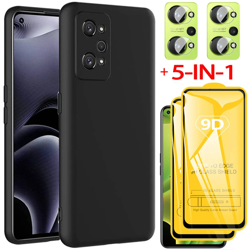 

5-in-1, matte case + tempered glass for realme gt neo 2 5g soft tpu phone cases realmi gt neo3 2 t cover realme gt neo2 2t case