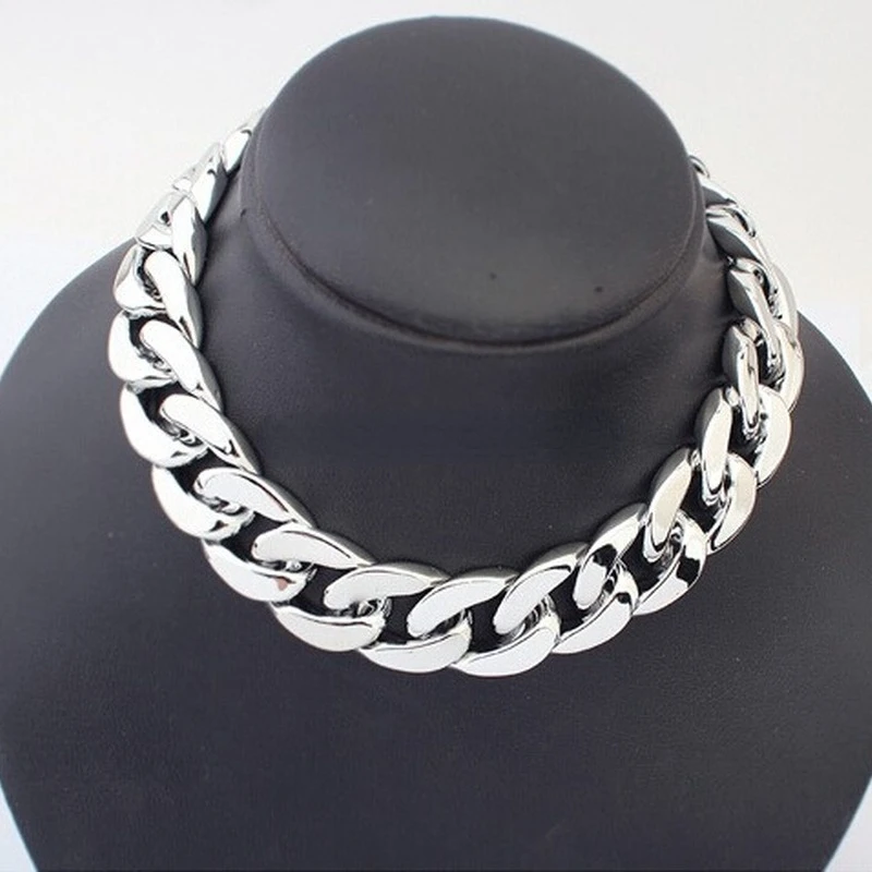 

Vintage Gold Kleur Chunky Collier Voor Vrouwen Lange Chian CCB Plastic Vrouwelijke Kraag Ketting 2017 Nieuwe Mode-sieraden