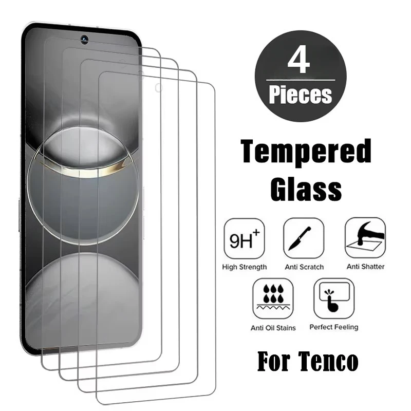 4Pcs HD Tempered Glass for Tecno Spark 30 20 10 Pro Screen Protectors 30C 20C 20P 10C GO 2024 Protective Film