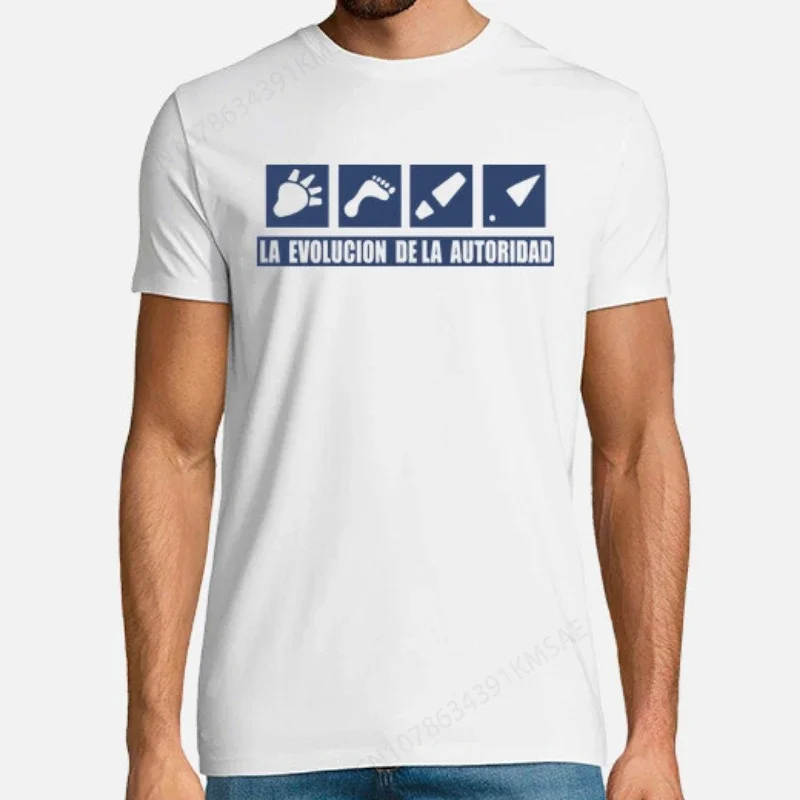 Футболка мужская с принтом Эволюция авторитетности Классическая уличная одежда