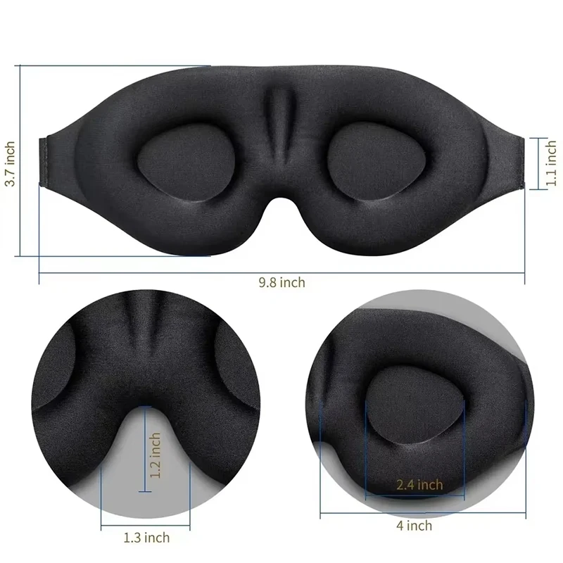 Маска для сна из 3D пены с эффектом памяти, блокирующая свет, портативная, мягкая, для снятия усталости глаз, для путешествий и отдыха (art.: 3920dca32f275) - 3920dca32f275