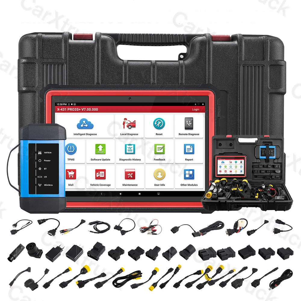 LAUNCH X431 PRO3S + 10 &amp Профессиональный автомобильный диагностический сканер полная