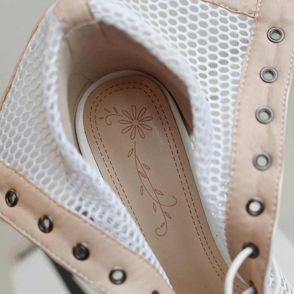 SWDZM Stilettos Women Dance High Heels Plus Size Shoes Out Large Mesh Boots Fish Mouth Thin For Women's Dancing shoes Ballroom