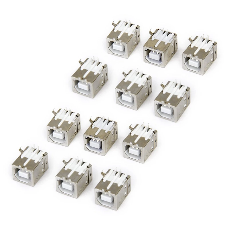 

Lot Of 12Pcs Replacement USB Connector Socket Type B Female Right Angle