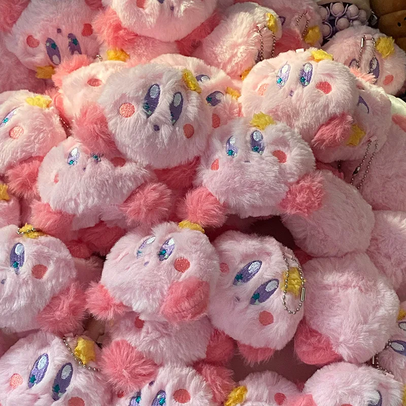 

Cartoon Cute Soft Filling Plush Pink Star Kirby Childrens Doll Bag Pendant Girl Heart Doll Car Key Chain Accessories Pendant