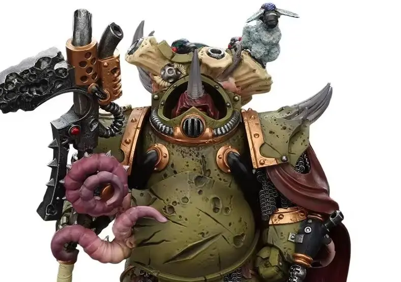 Фото 【MT】H14.0см JOYTOY Warhammer 40K Death Guard Deathshroud Terminator 2 с перчатками Manreaper и Plaguespurter, масштаб 1/18, фигурка №1
