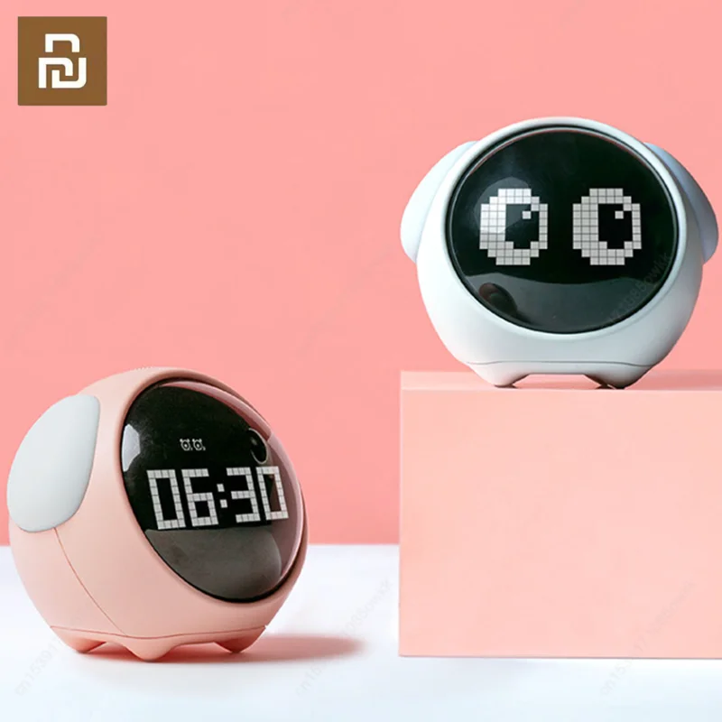

Xiaomi Cute Expression Alarm Clock Child Multifunctional Bedside Voice Control Night Light Snooze Chargeable Child Alarm Clock