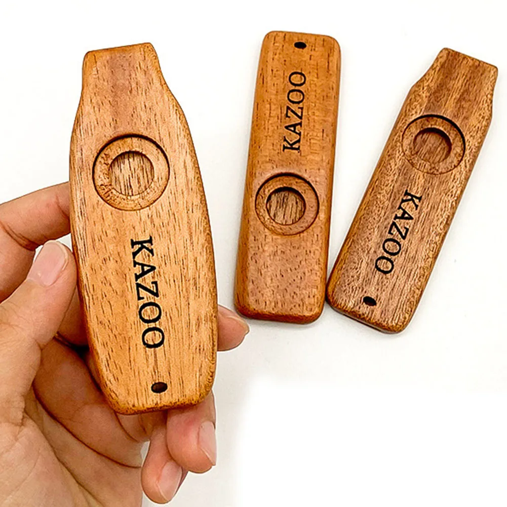 

Mini Wooden Kazoo With Metal Case Exquisite Guitar Ukulele Accompaniment Orff Instruments Flute Harmonica For Music Lovers