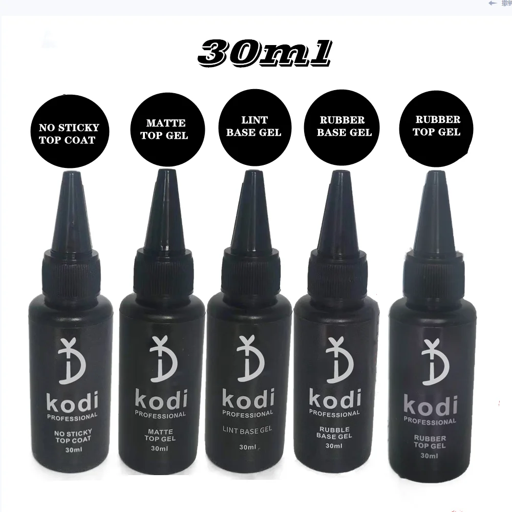 KODI 30ml 1oz No Sticky Matte Top Coat Soak Off LED UV Nail Gel Polish Rubber Base Top Coat for Nails Professional Polish Gellak