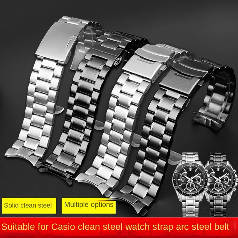 

Curved Stainless Steel Strap 20 22mm For Casio EFR526 / EFR303 / EFR304 / EF530 / EF556 / EFR552 BEM506/501 Watchband Wristband