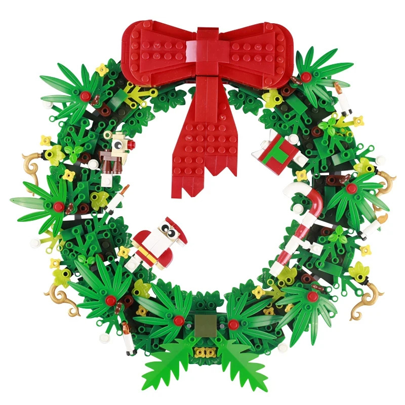 Рождественские украшения для города снега церкви цветочный венок строительные