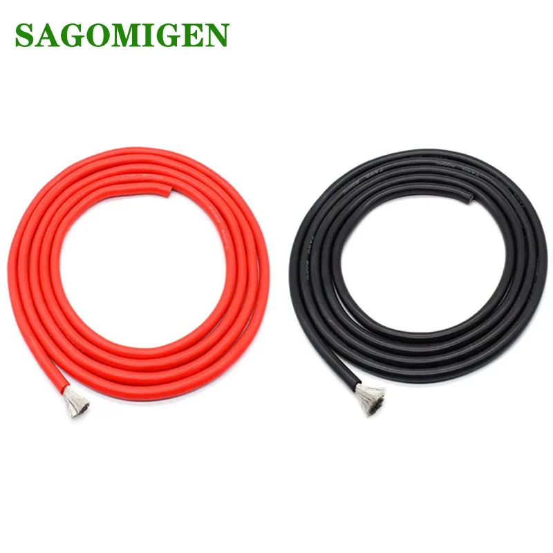 10 м/лот мягкий силиконовый провод 6AWG 8AWG 10AWG 12AWG 5 м красный и 5 м черный цвет для литиевой батареи соединительный кабель силиконовый провод
