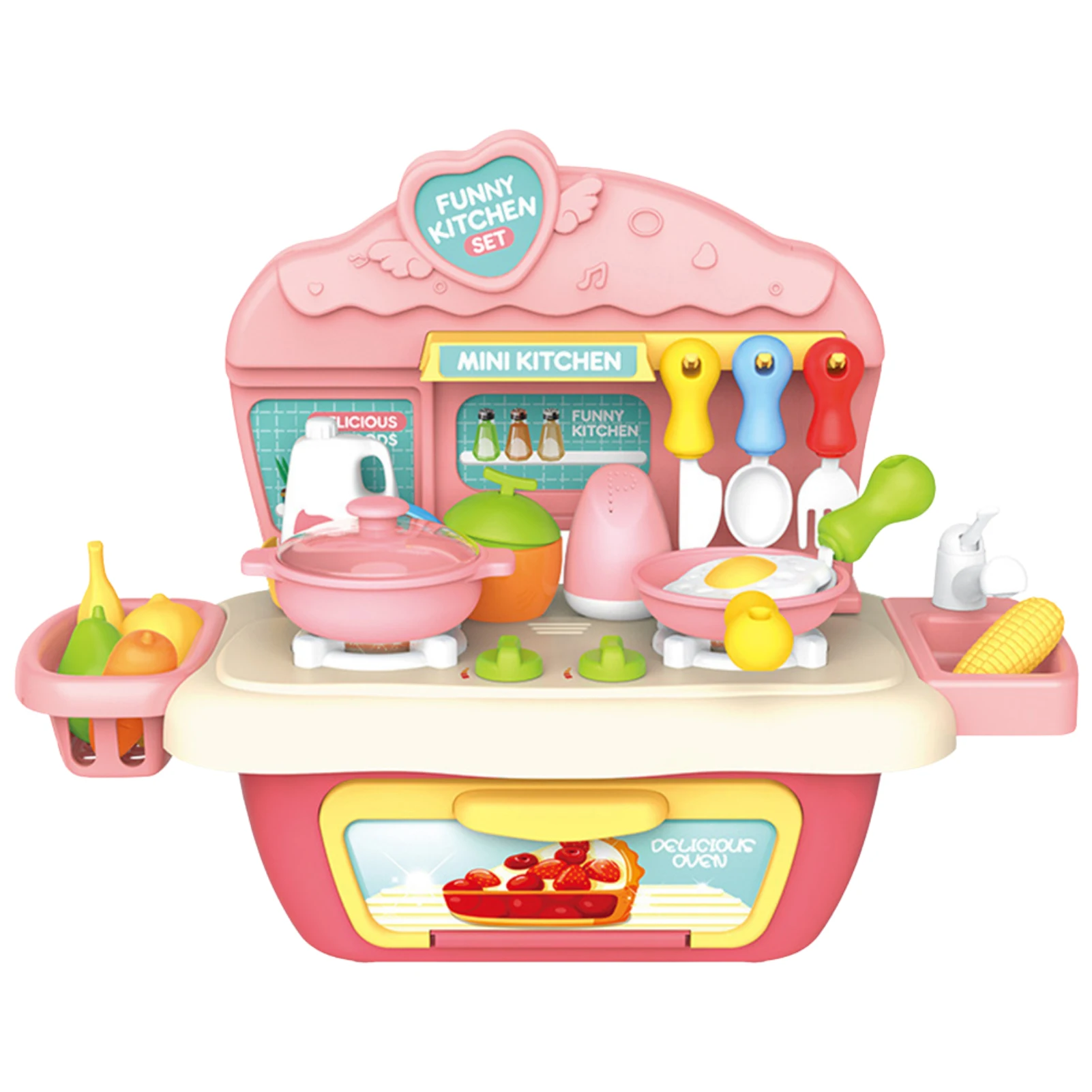 

Play Kitchen Set For Kids Pretend Play House With Cooking Accessories Role Play Picnic Kitchen Playset Sturdy Durable Learning