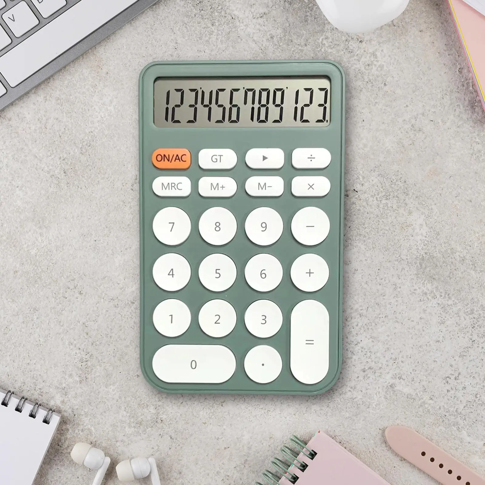 

Настольный калькулятор, финансовый калькулятор, 12-значный большой ЖК-дисплей, противоскользящий, с большими кнопками, стандартный мини-калькулятор для офиса