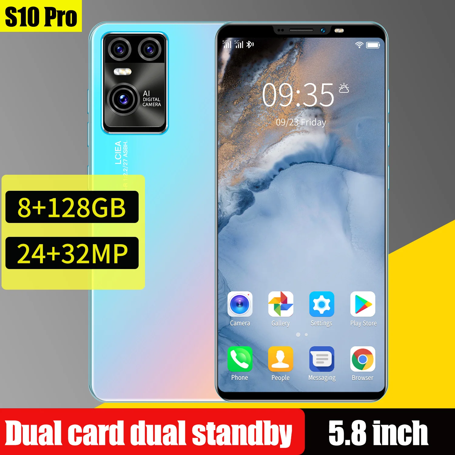 

New Smartphones S10 Pro 8+128GB Android Mobile Phone 24+32MP Camera Cheap Celulares Global Version Wifi Cell Smart phones