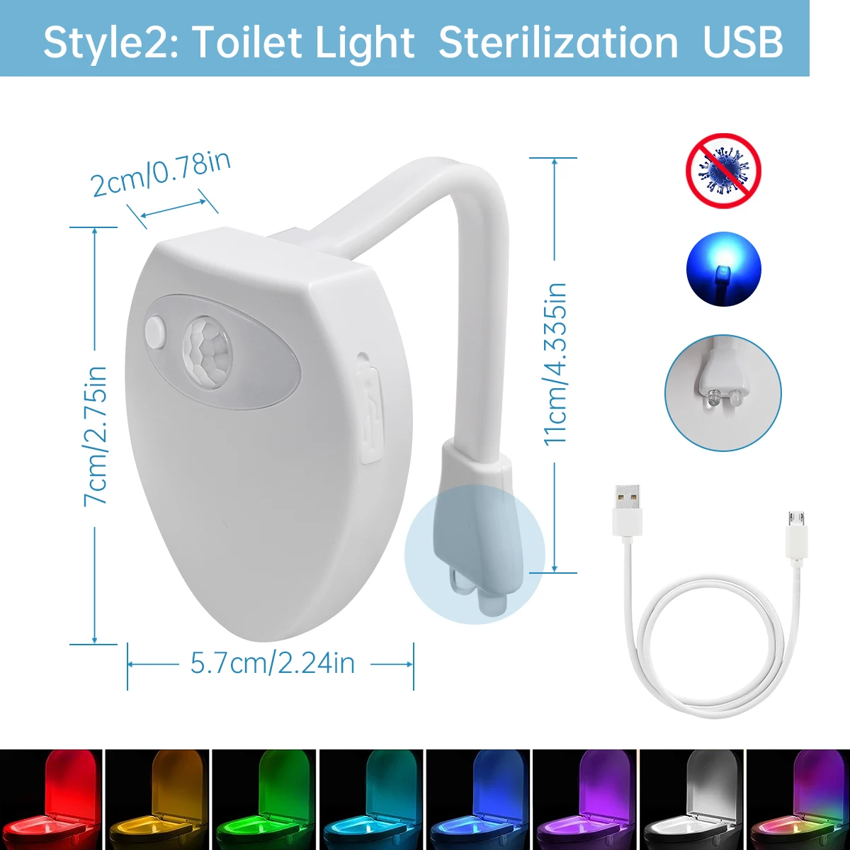 

Цветной ночник AMARYLLIS с датчиком движения