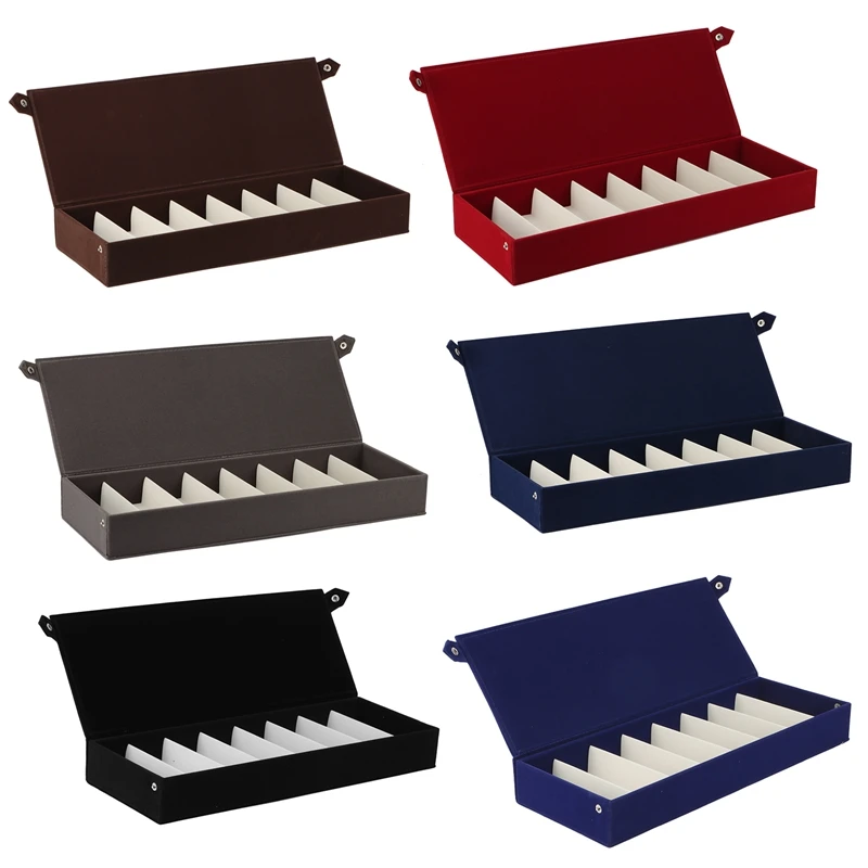 

NEW-8 Grid Deerskin Velvet Glasses Storage Box Glasses Display Box Sunglasses Storage Display Box