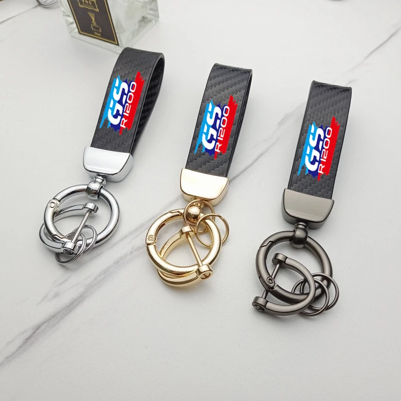 

Carbon Fiber Keychain Car Logo Key Ring Car Styling For BMW R1200 GS Car Accessory
